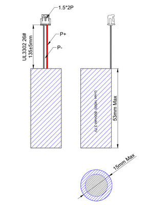 ISO 리튬 원통 모양 건전지 14500 유형 3.7 V 800mah 재충전 전지